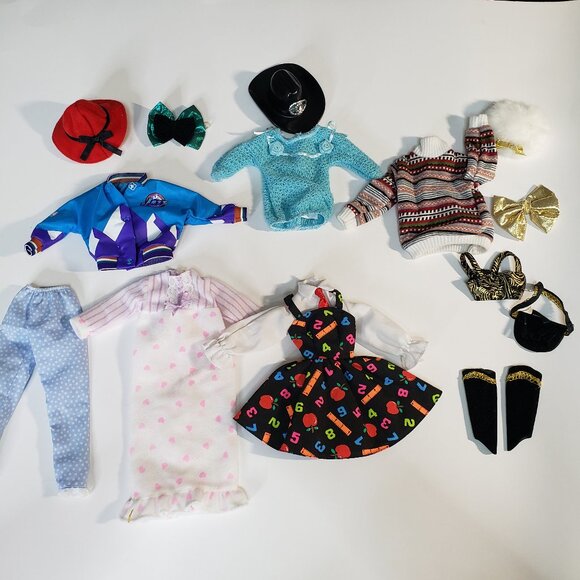 Lot of 10 pieces Vintage 90s Barbie Doll Clothes Ken NBA Utah Jazz Jacket Hats - Picture 1 of 10